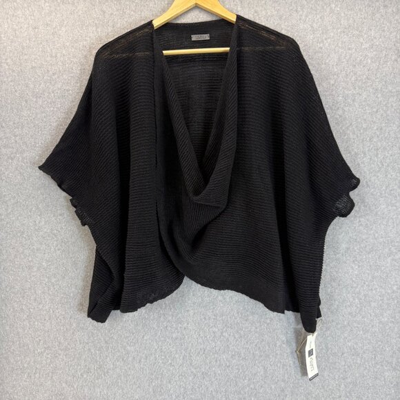 Lidira Womens Linen‎ Drape Front Sweater Topper Woven Short Sleeve One Size NWT - Picture 1 of 14